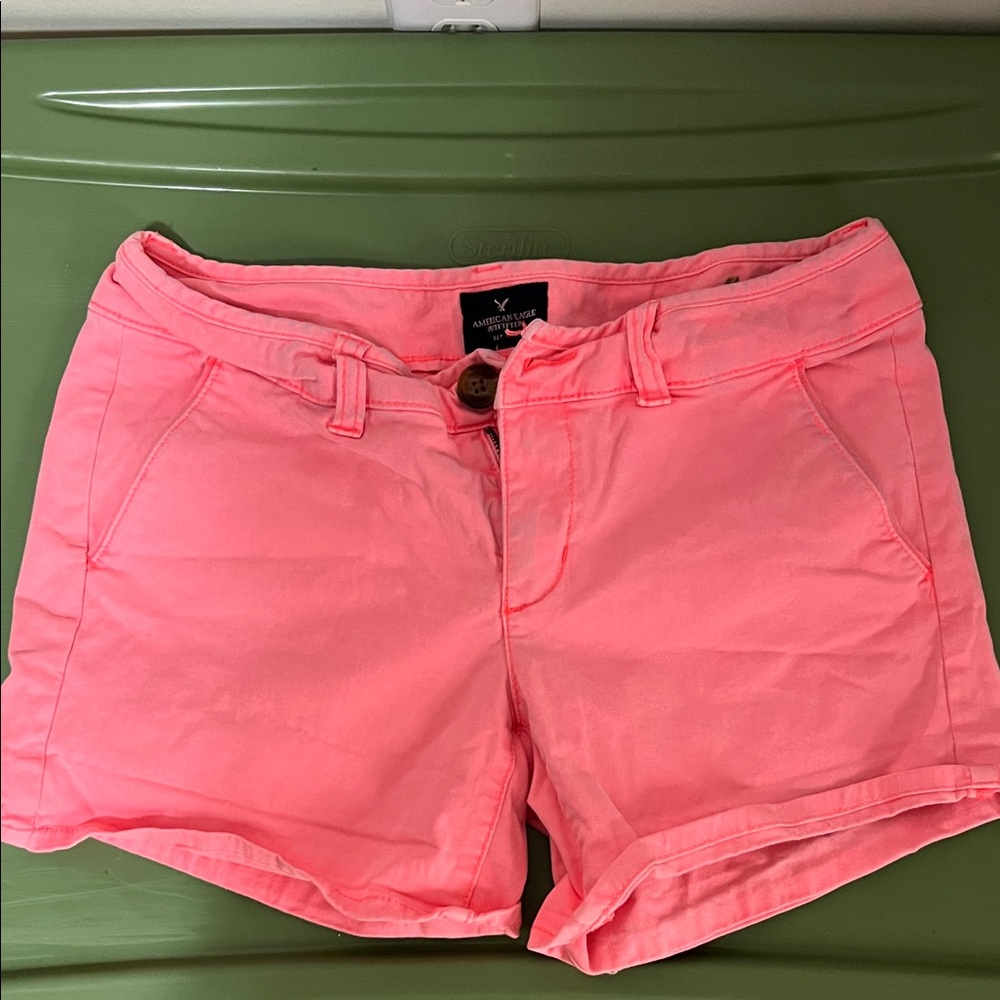 American Eagle Outfitters Pink Jean Shorts with Rolled Hems